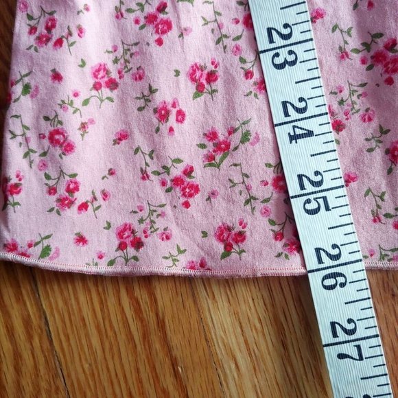 Vintage Ditsy Floral Long Sleeve Print Feminine Square Neck Lace Trim - Picture 14 of 16